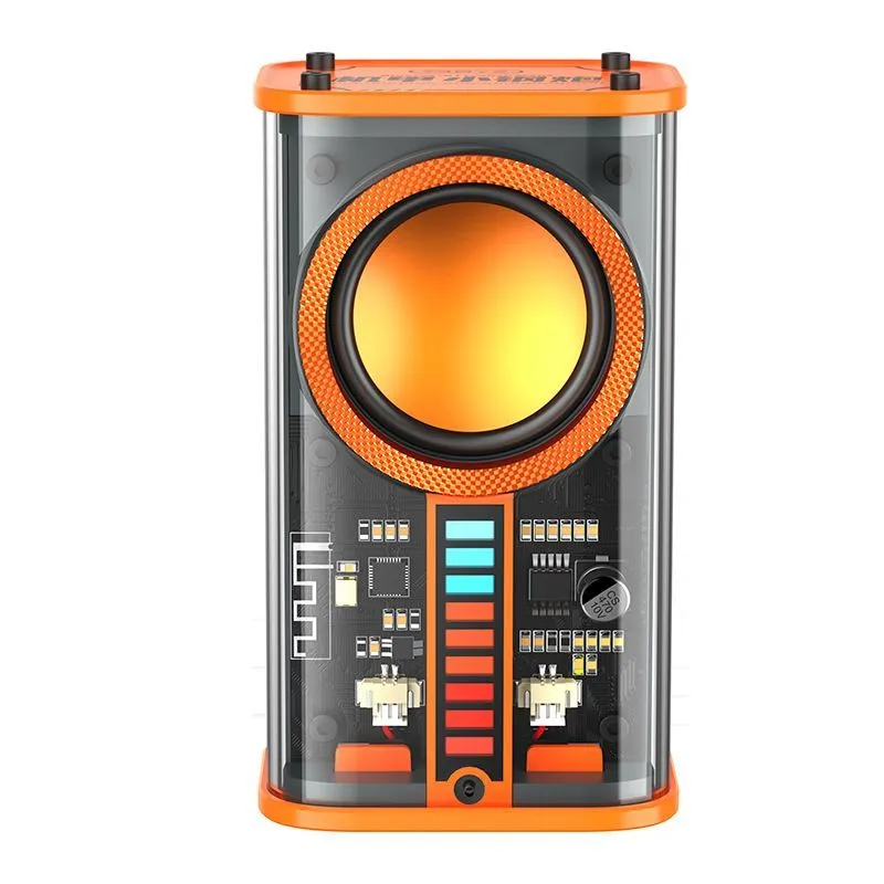 Портативная колонка ForAll SuperBass Orange LED Black