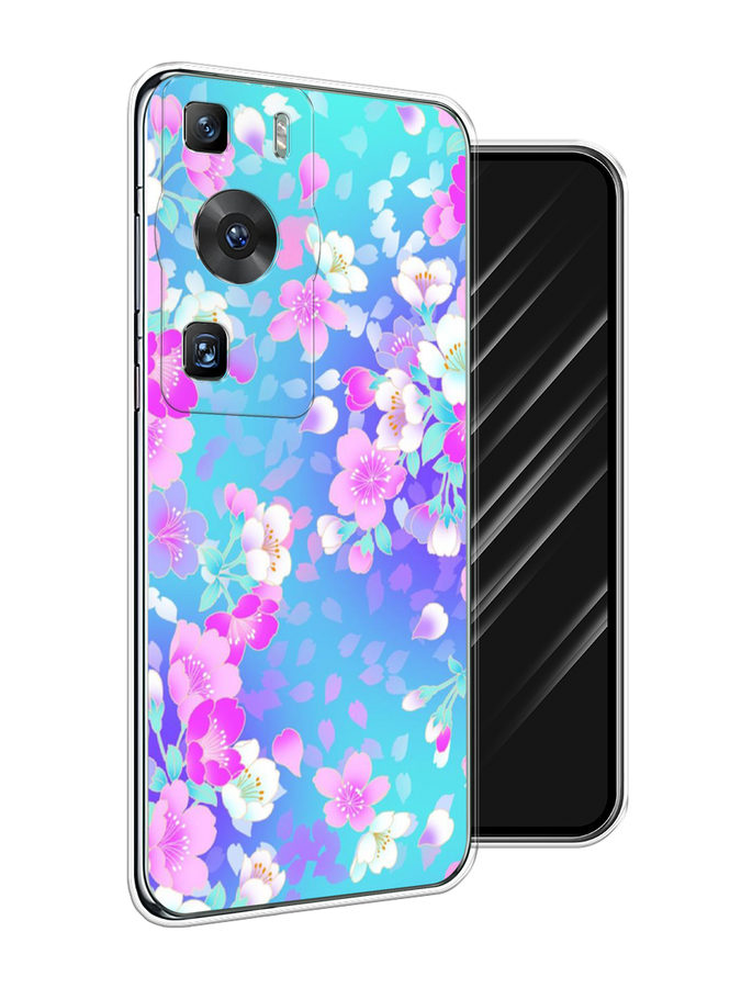 

Чехол Awog на Huawei P60/P60 Pro "Яблоневые цветы", Голубой;розовый;белый, 6121150-8