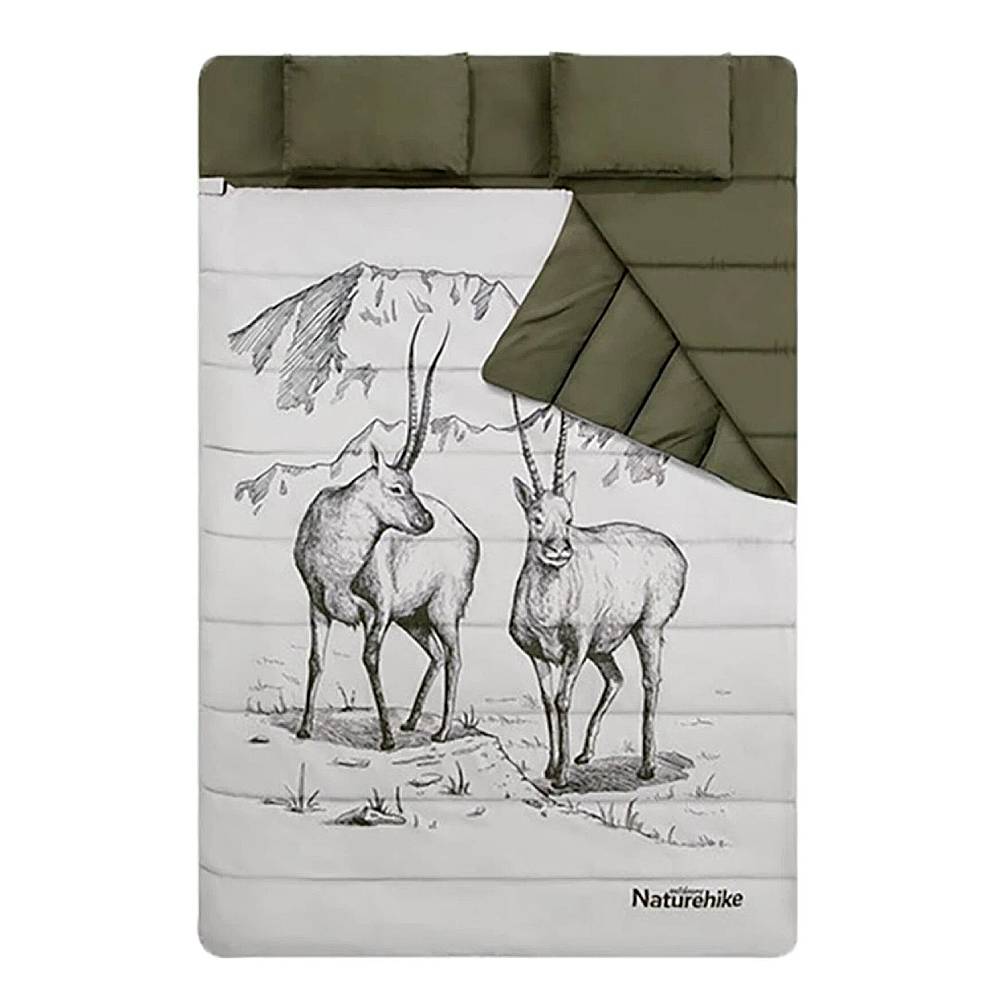 Спальный мешок Naturhike двухместный с подушкой NH21MSD06 (Tibetan Antelope)