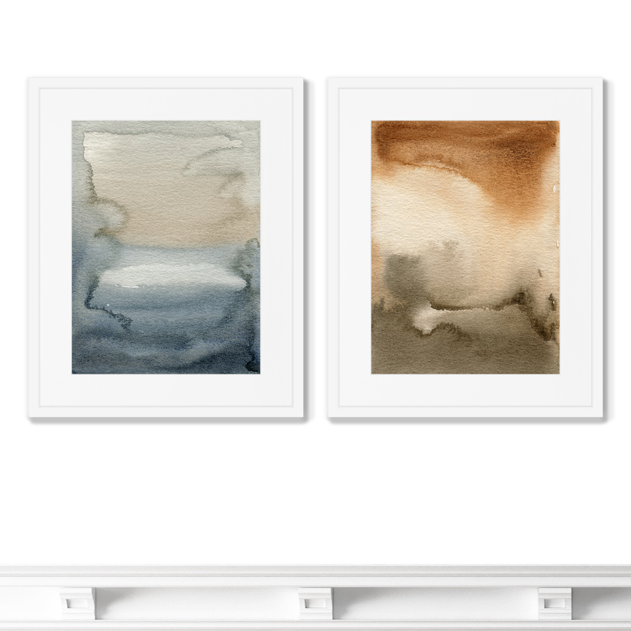 фото Набор из 2-х репродукций картин в раме landscape colors, no4 размер (каждой): 42х52см картины в квартиру
