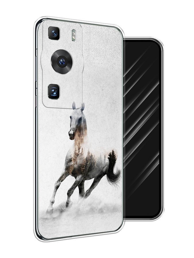 

Чехол Awog на Huawei P60/P60 Pro "Лошадь лес", Серый;черный, 6121150-2
