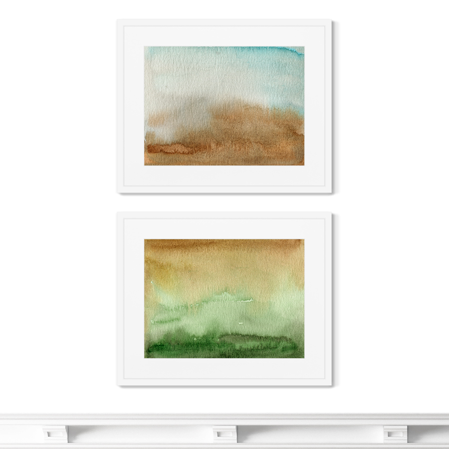 фото Набор из 2-х репродукций картин в раме landscape colors, no8 размер (каждой): 42х52см картины в квартиру