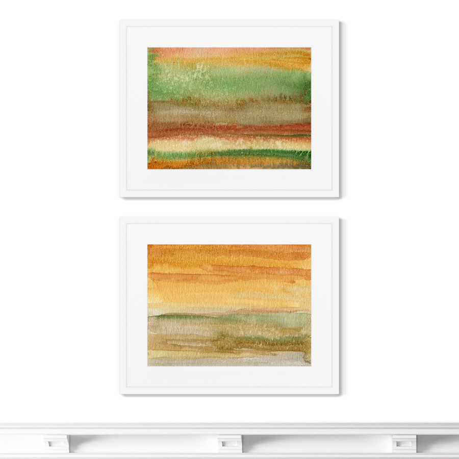 фото Набор из 2-х репродукций картин в раме landscape colors, no10 размер (каждой): 42х52см картины в квартиру