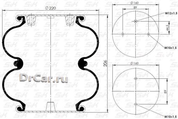 фото S&k подушка пневматическая s&k sk11300201