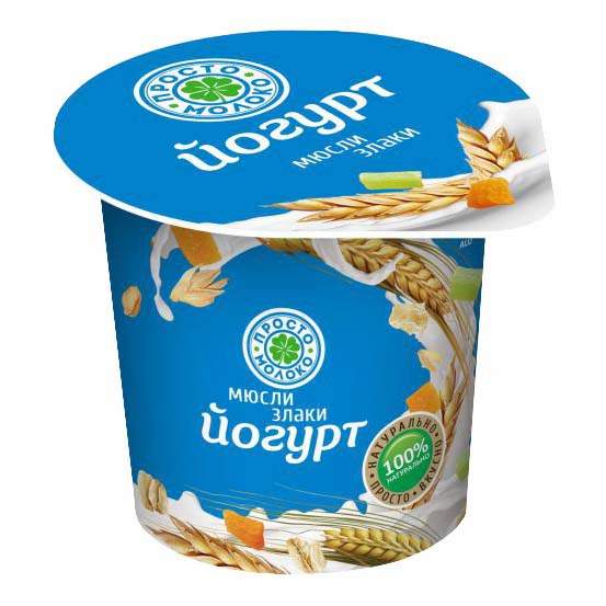

Йогурт густой Просто молоко мюсли-злаки 2,5% 150 г