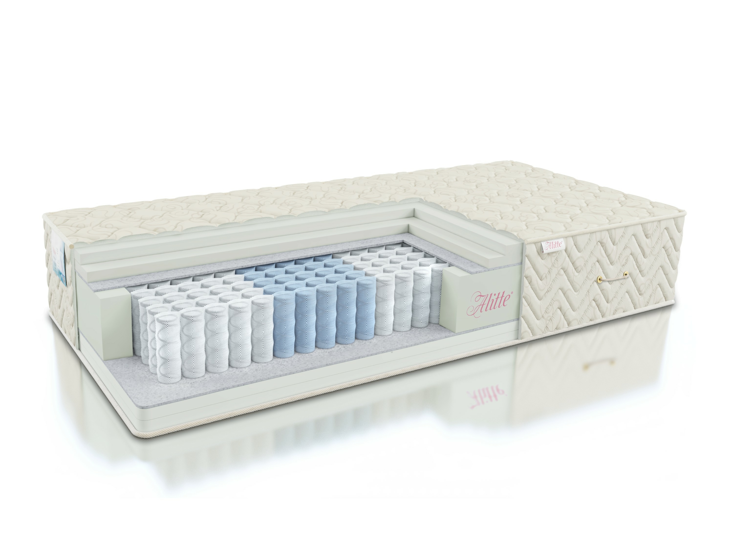 

Матрас анатомический пружинный Alitte Ericksen S1000 M-26-E 80х190х26, Белый, Ericksen S1000 M-26-E