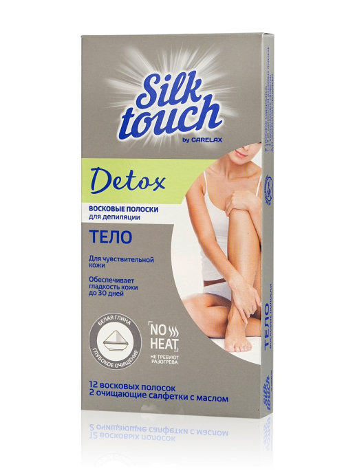 Восковые полоски Carelax Silk Touch Detox Тело 12 шт