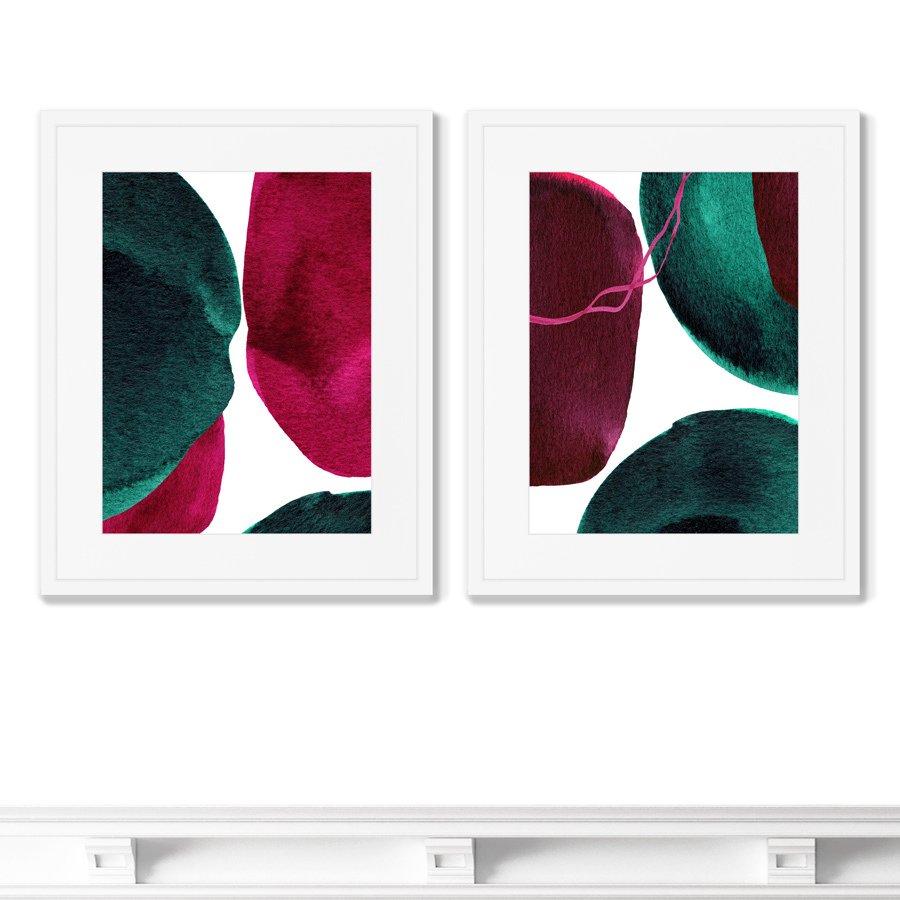 

Репродукции картин в раме 2шт Forms and colors composition No9 Размер каждой: 42х52см