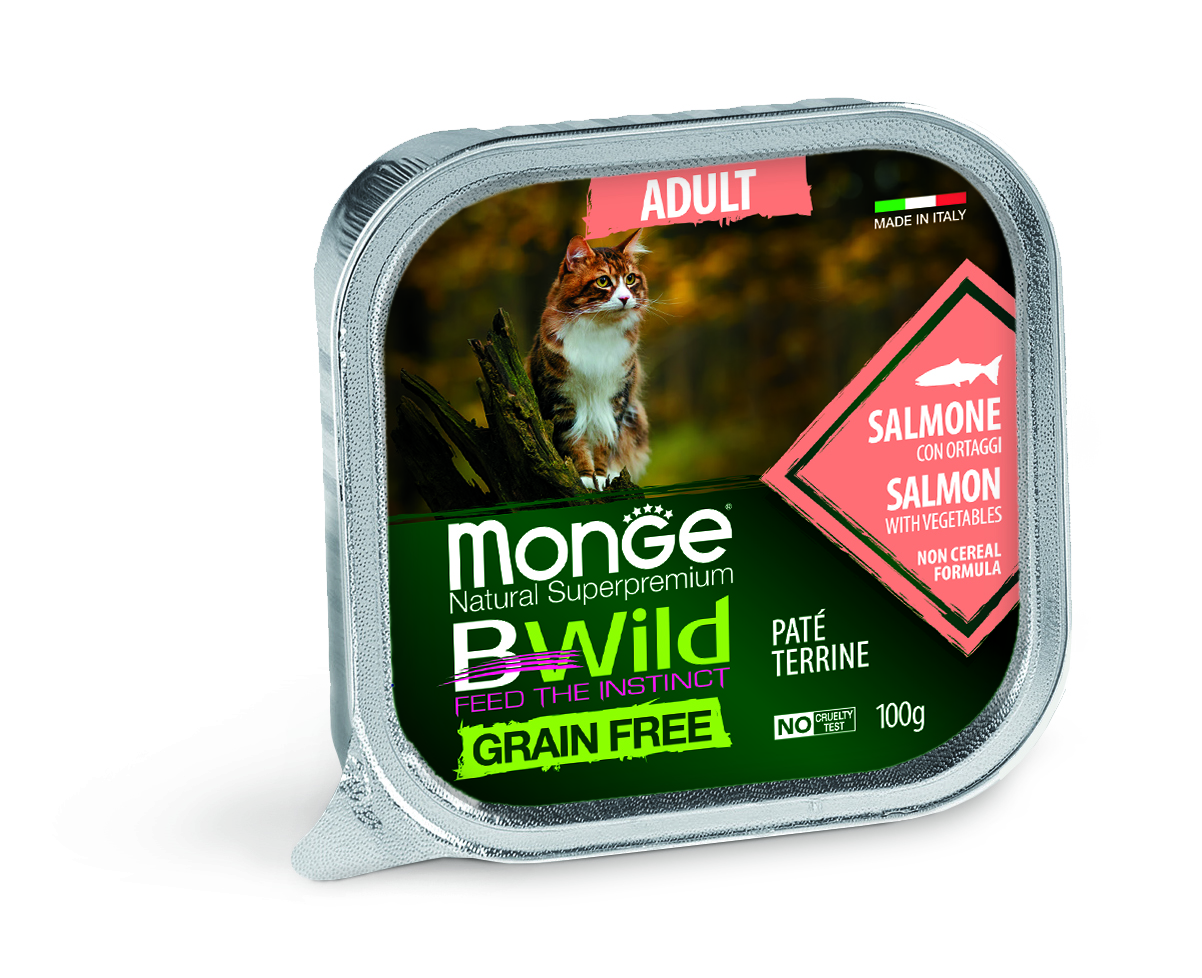 фото Влажный корм для кошек monge grain free, лосось, 16шт, 100г