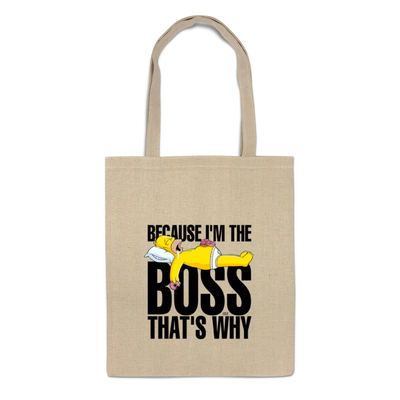 

Сумка-шоппер Printio Because i'm the boss бежевая, Because i'm the boss