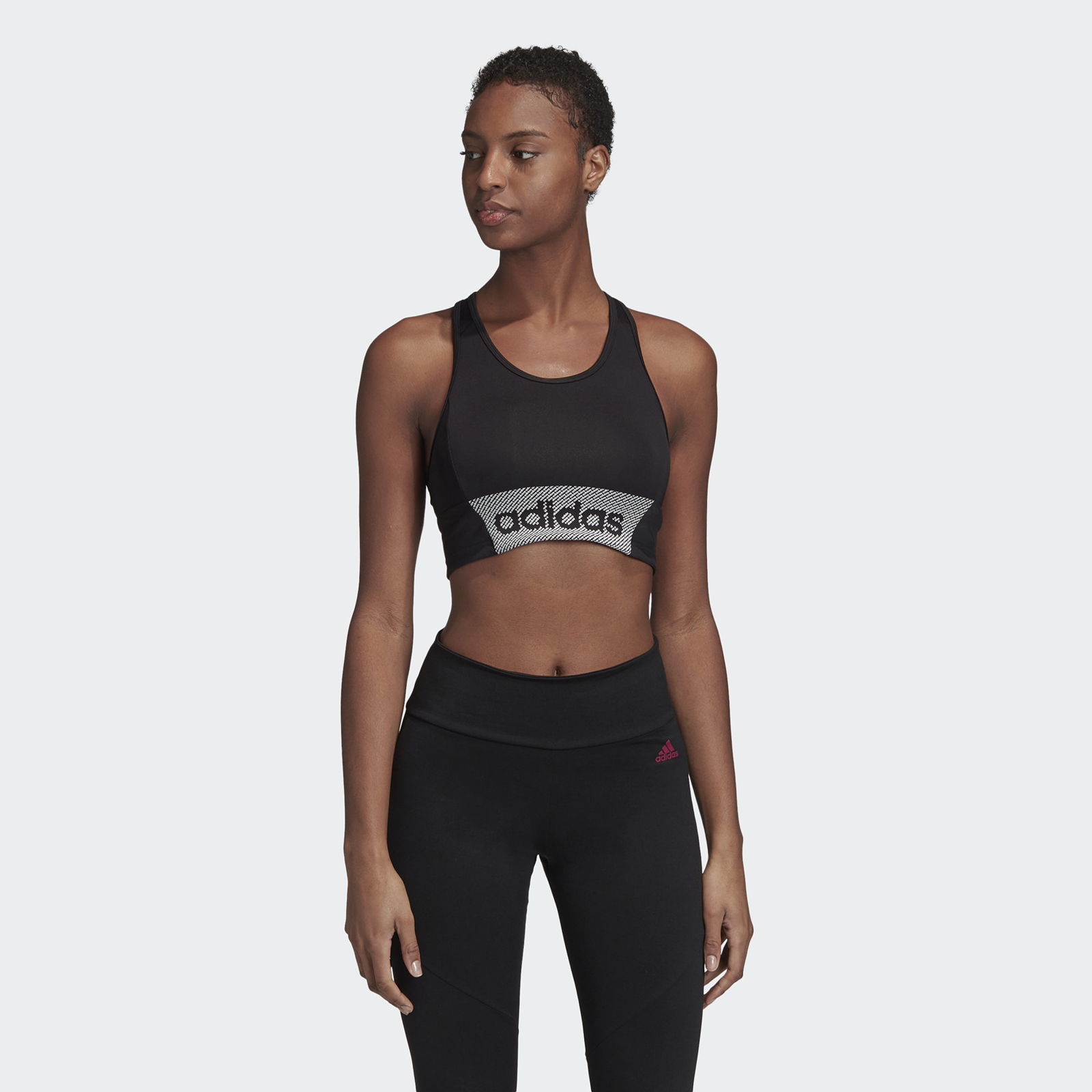 

Топ женский Adidas W D2M BRND BT черный L, W D2M BRND BT
