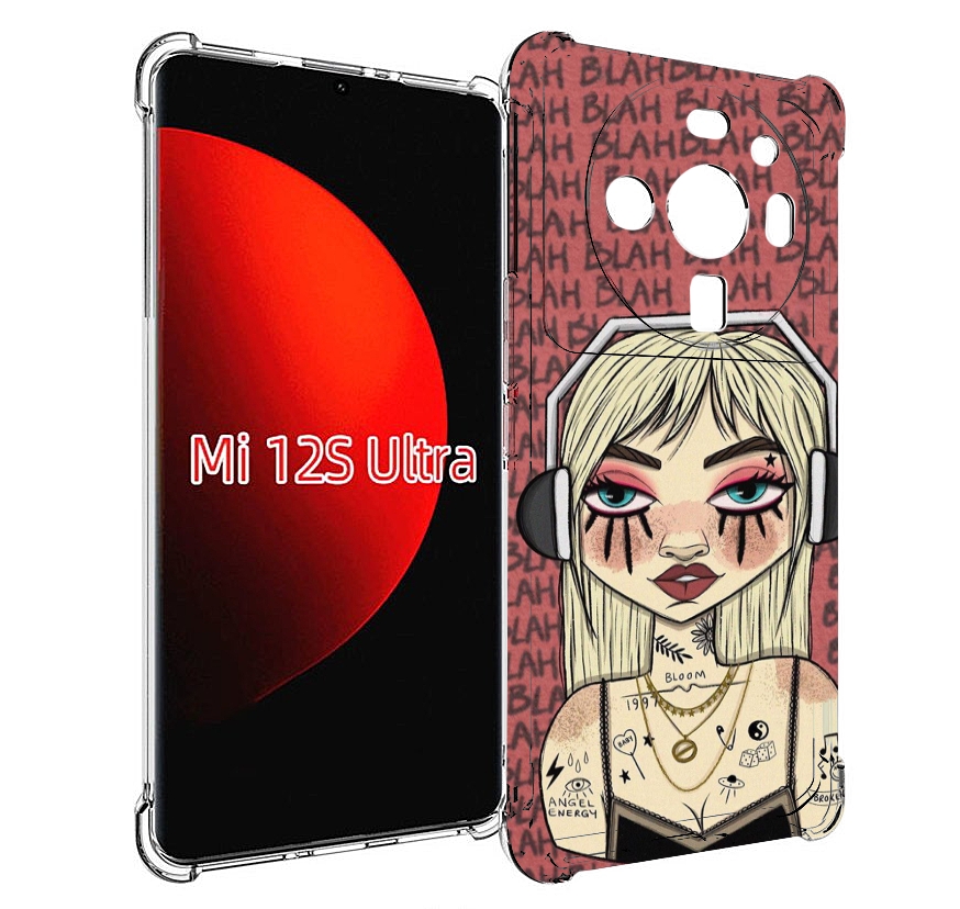 

Чехол MyPads дерзкая-девушка-в-наушниках женский для Xiaomi 12S Ultra, Прозрачный, Tocco