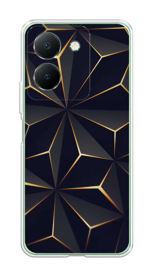 

Чехол на Vivo Y27S "Черные полигоны", Золотистый;черный, 269750-1