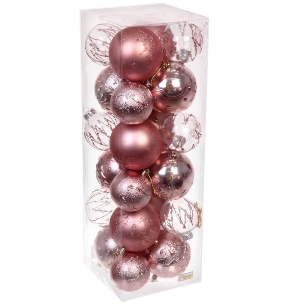 Шар на ель Серпантин Wonderful highlights 201-3165 24 шт. розовый