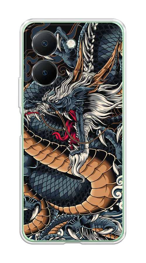 

Чехол на Vivo Y27S "Japanese Dragon", Коричневый;черный;синий, 269750-1