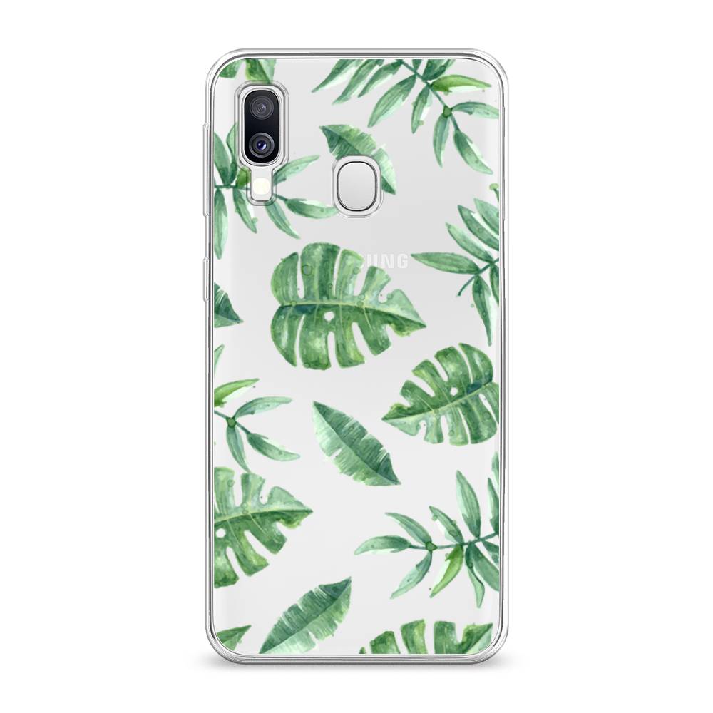 

Чехол Awog на Samsung Galaxy A40 "Нарисованные пальмовые листья", Разноцветный, 28050-4