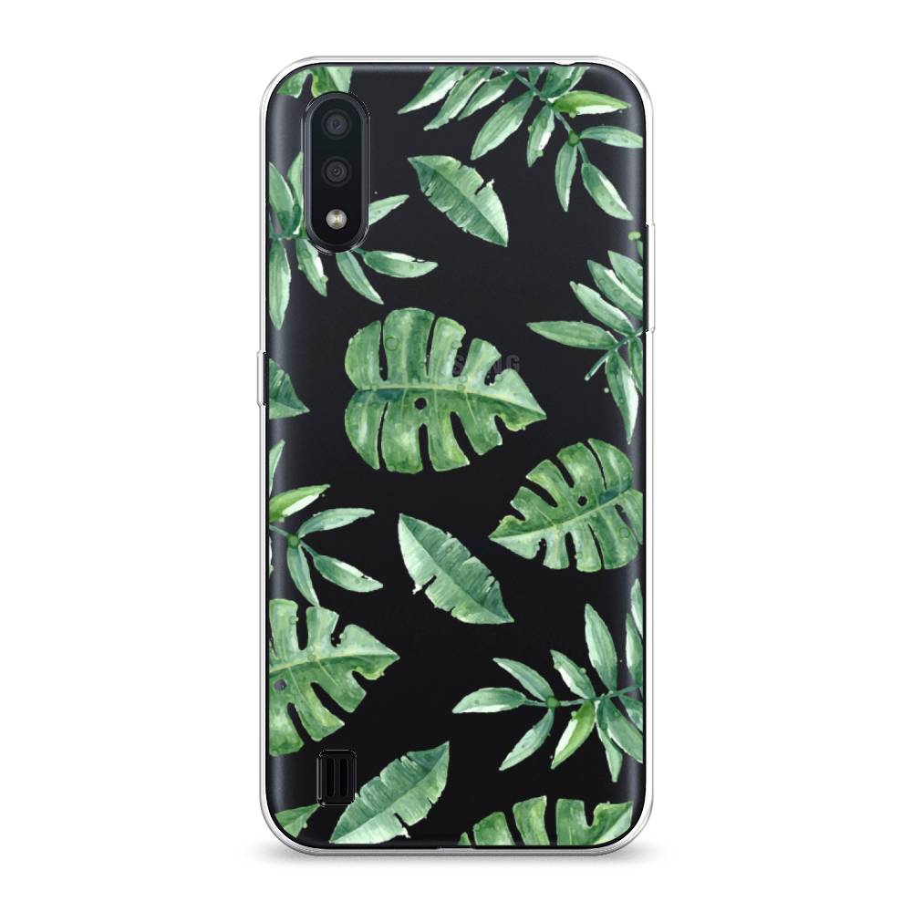 

Чехол Awog на Samsung Galaxy A01 "Нарисованные пальмовые листья", Разноцветный, 29550-4