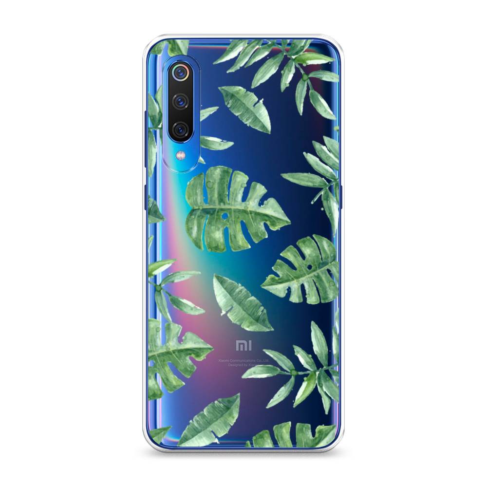 

Чехол Awog на Xiaomi Mi 9 "Нарисованные пальмовые листья", Разноцветный, 34850-4