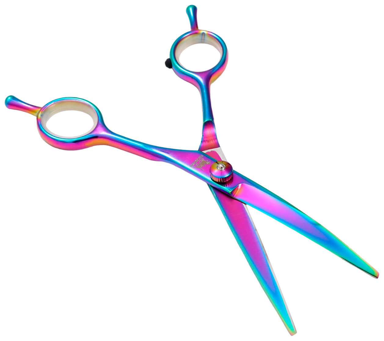 Ножницы для груминга Пижон изогнутые, с прорезиненным кольцом фиолетовые, 6 дюймов