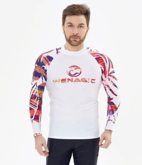 

Гидромайка T-Flex White Beach UPF50 с длинным рукавом мужская размер ML, Белый;оранжевый, T-Flex White Beach