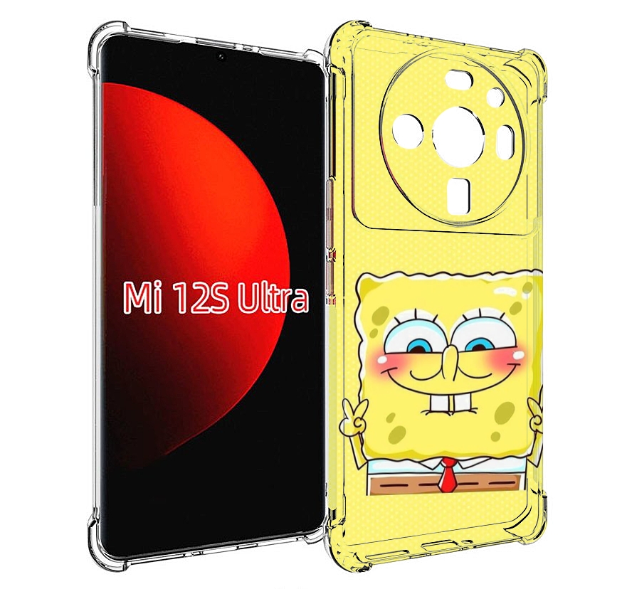 

Чехол MyPads довольный милый спанчбоб для Xiaomi 12S Ultra, Прозрачный, Tocco