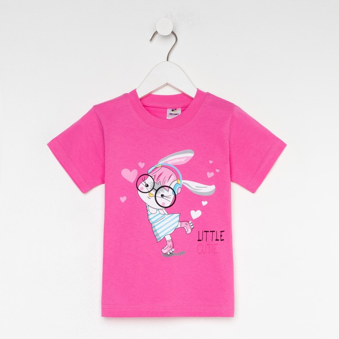 

Футболка для девочки, розовый/заяц, рост 86 см