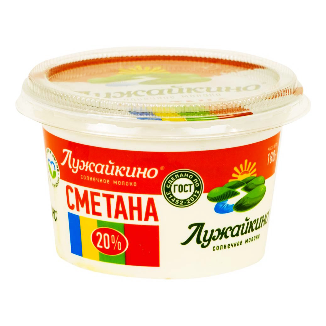 

Сметана Лужайкино 20% бзмж 180 г