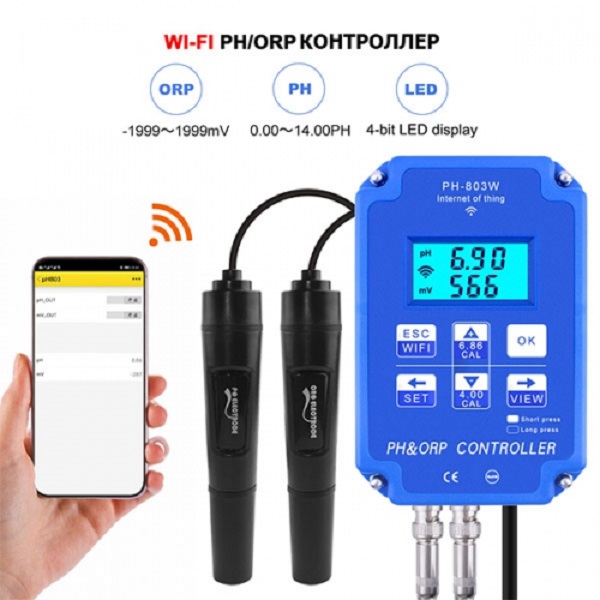 фото Ph-803w ph/овп контроллер с реле (розетка) и wifi приложение для смартфона yieryi