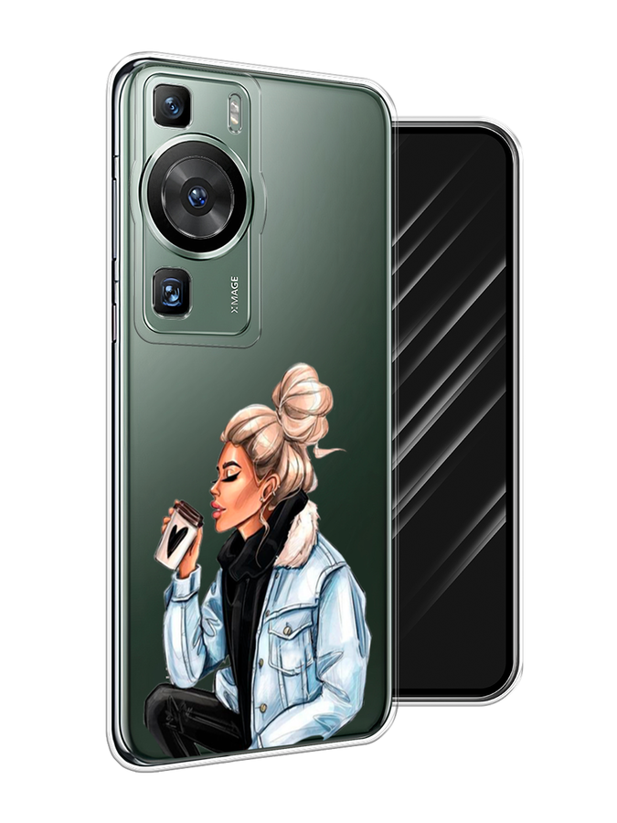 

Чехол Awog на Huawei P60/P60 Pro "Cute girl", Бежевый;черный;голубой, 6121150-7