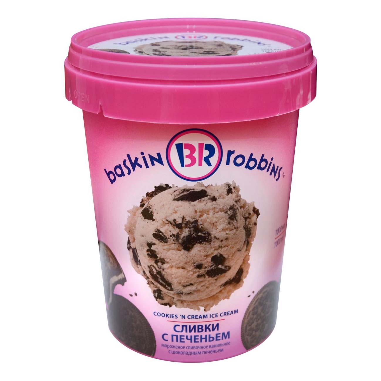 Мороженое сливочное Baskin Robbins сливки с печеньем 600 г бзмж