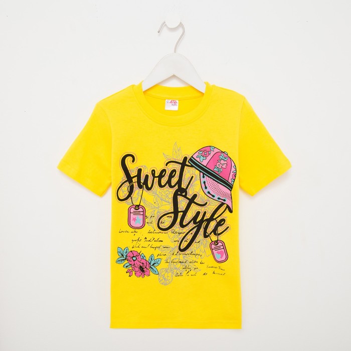

Футболка для девочки, цвет жёлтый/Sweet Style, рост 122 см