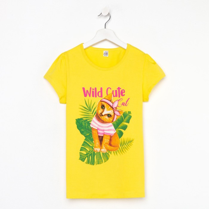 

Футболка для девочки, цвет лимонный, рост 128