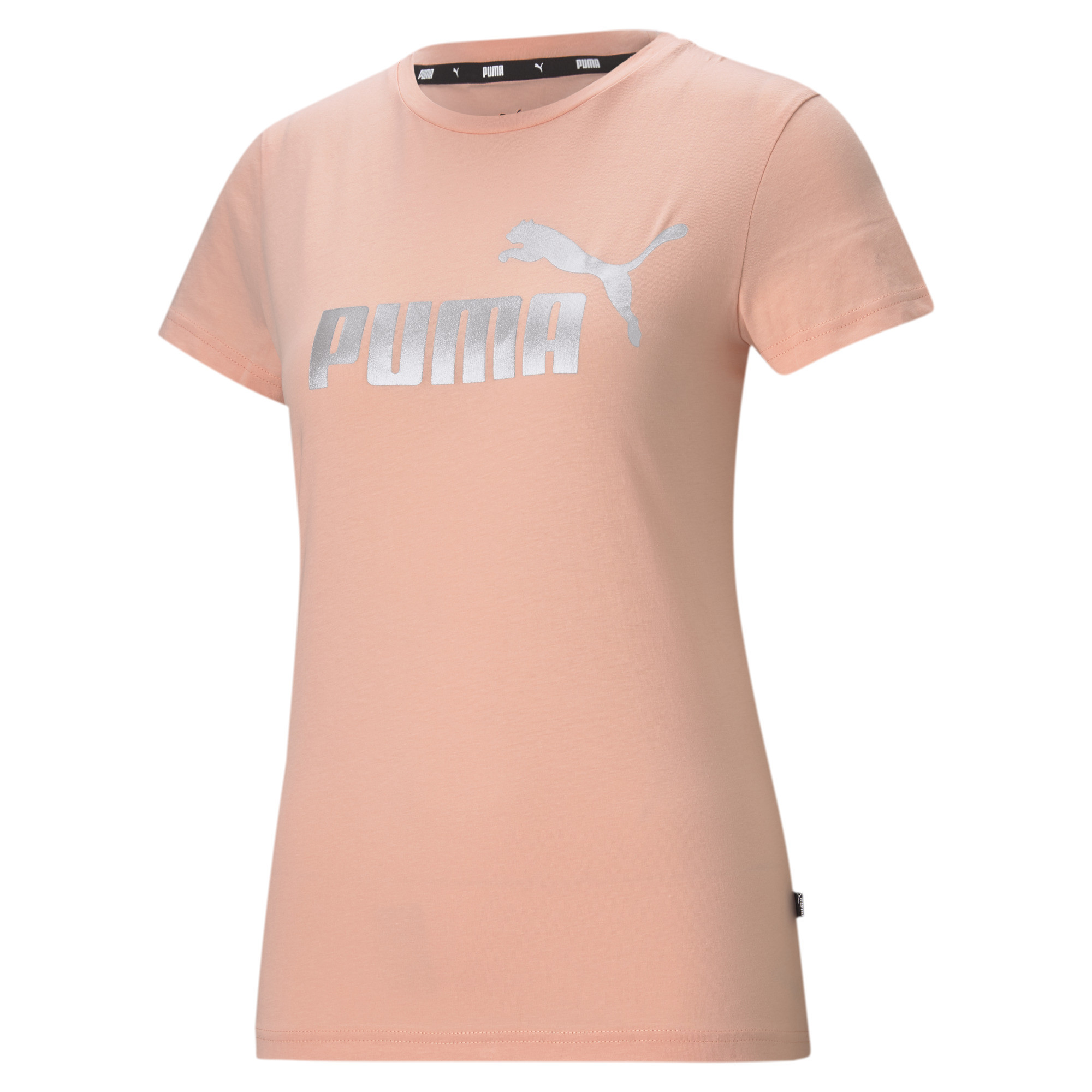 

Футболка женская PUMA Ess+ Metallic Logo Tee оранжевая M, Ess+ Metallic Logo Tee