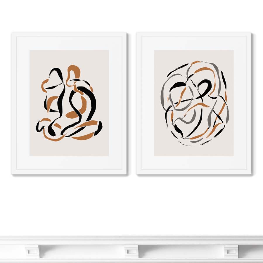 фото Набор из 2-х репродукций картин в раме calligraphic love размер (каждой) картины: 42х52см картины в квартиру
