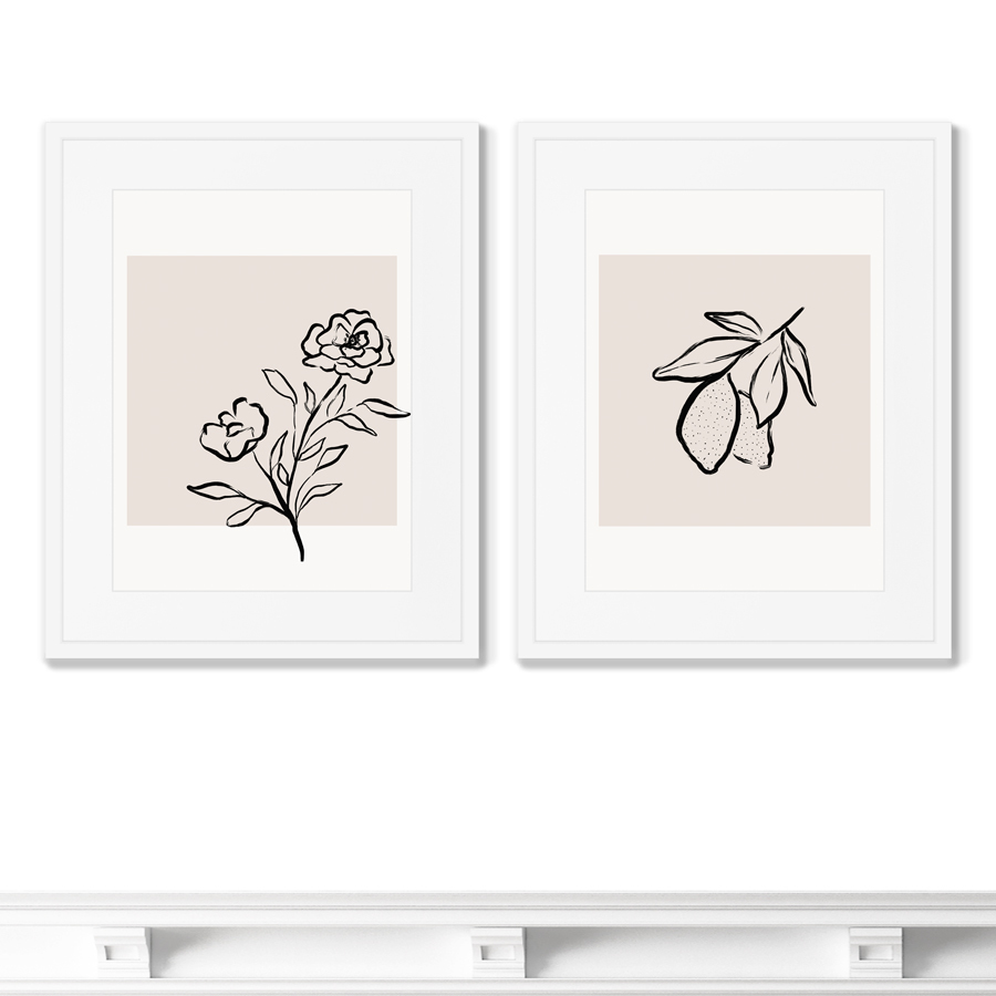 фото Набор из 2-х репродукций картин в раме grace of flora размер (каждой) картины: 42х52см картины в квартиру