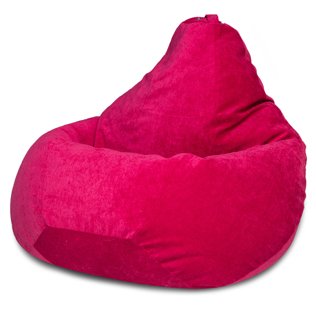 фото Кресло мешок груша малиновый микровельвет 2xl, классический dreambag