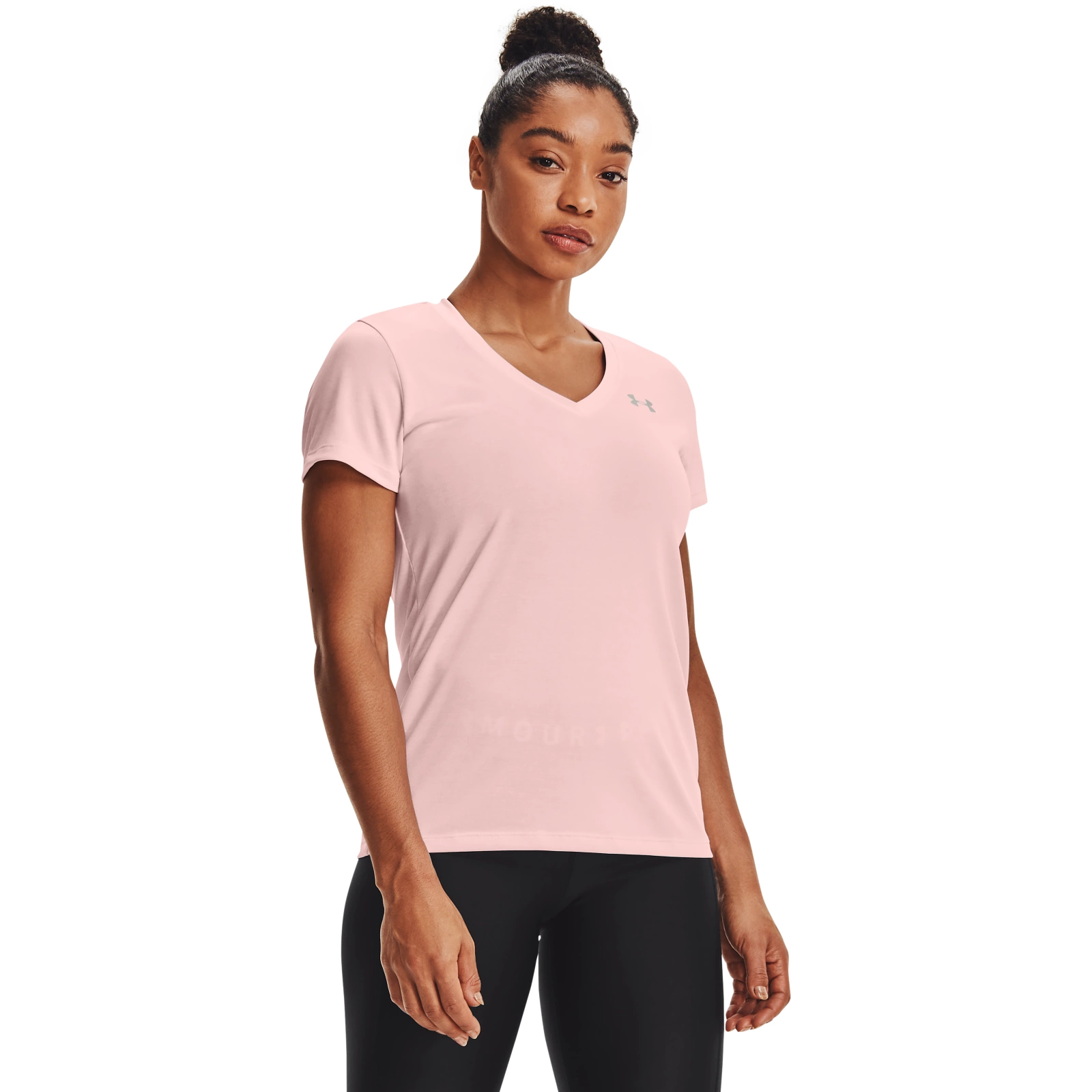 фото Футболка женская under armour tech twist v-neck ss tee розовая xs