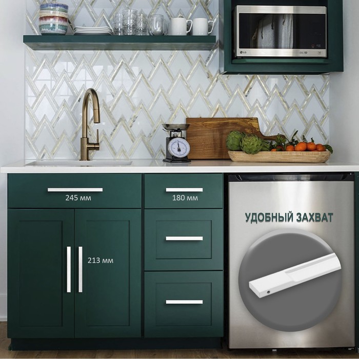 

Ручка торцевая CAPPIO RP101WH, м/о 224 мм, цвет белый