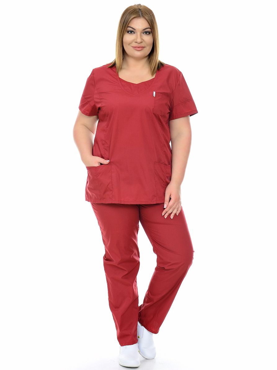 фото Костюм медицинский женский medicalwear олеся 104 бордовый 62 ru