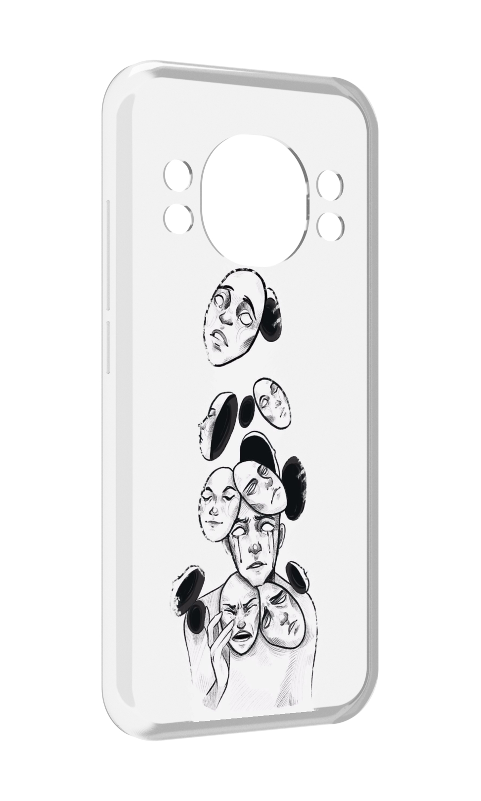 

Чехол MyPads человек с разными масками для Doogee S98 / S98 Pro, Прозрачный, Tocco