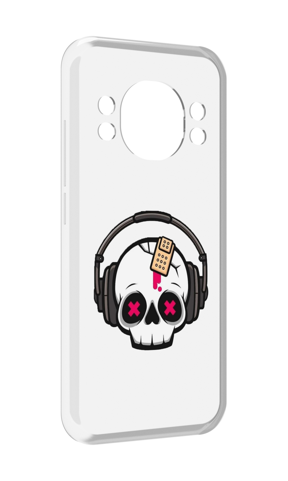 

Чехол MyPads черепок в наушниках для Doogee S98 / S98 Pro, Прозрачный, Tocco
