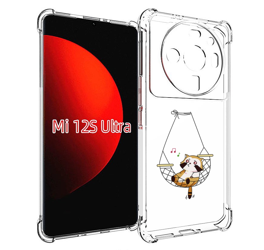 

Чехол MyPads енот-на-гамаке для Xiaomi 12S Ultra, Прозрачный, Tocco