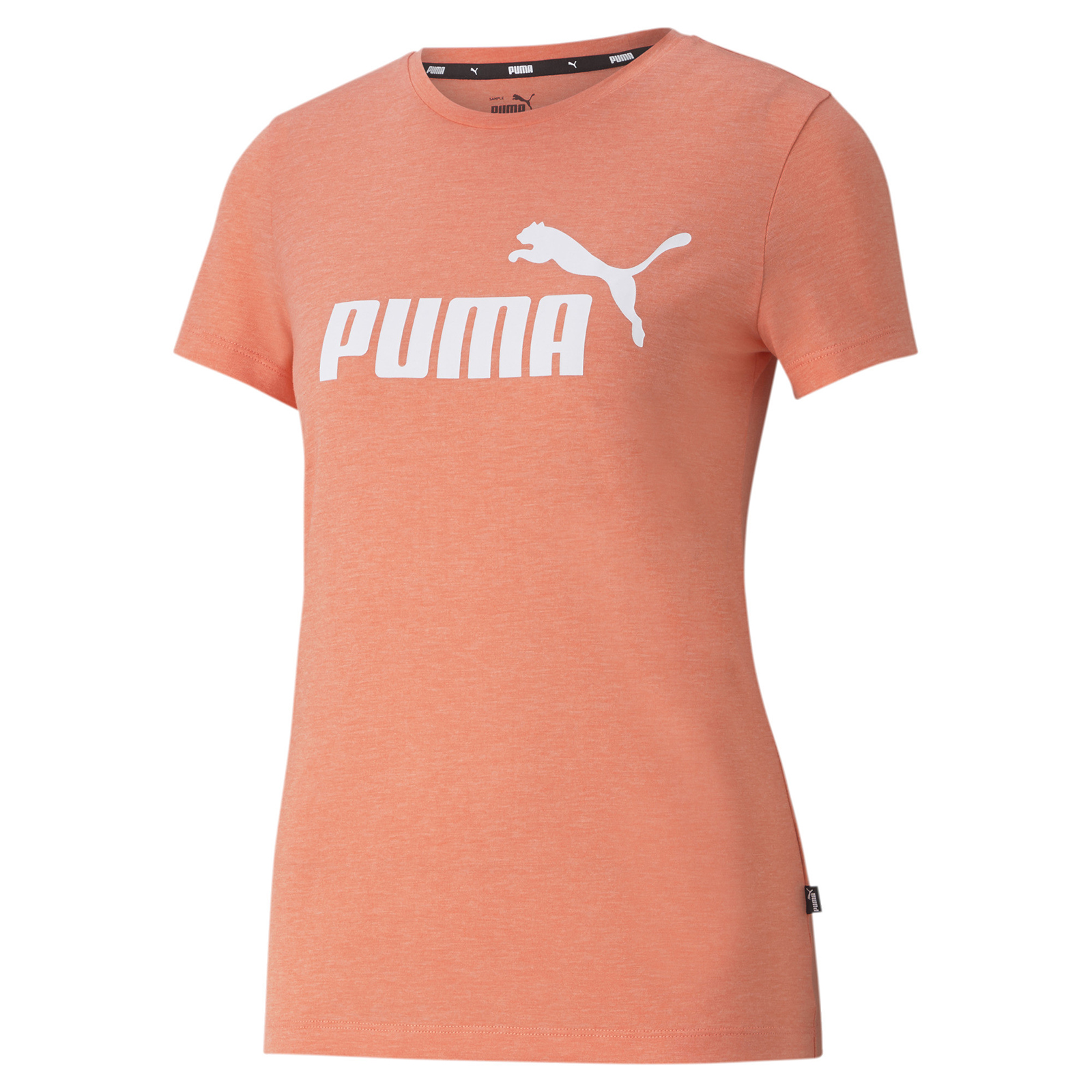 фото Футболка женская puma ess logo heather tee оранжевая xs