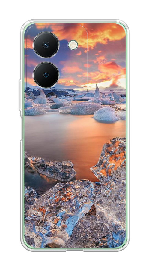 

Чехол на Vivo Y27S "Ледники", Синий;оранжевый, 269750-1