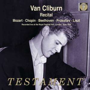 VAN CLIBURN Recital. Mozart, Chopin, Beethoven, Prokofiev, Liszt. Recorded live at the Roy