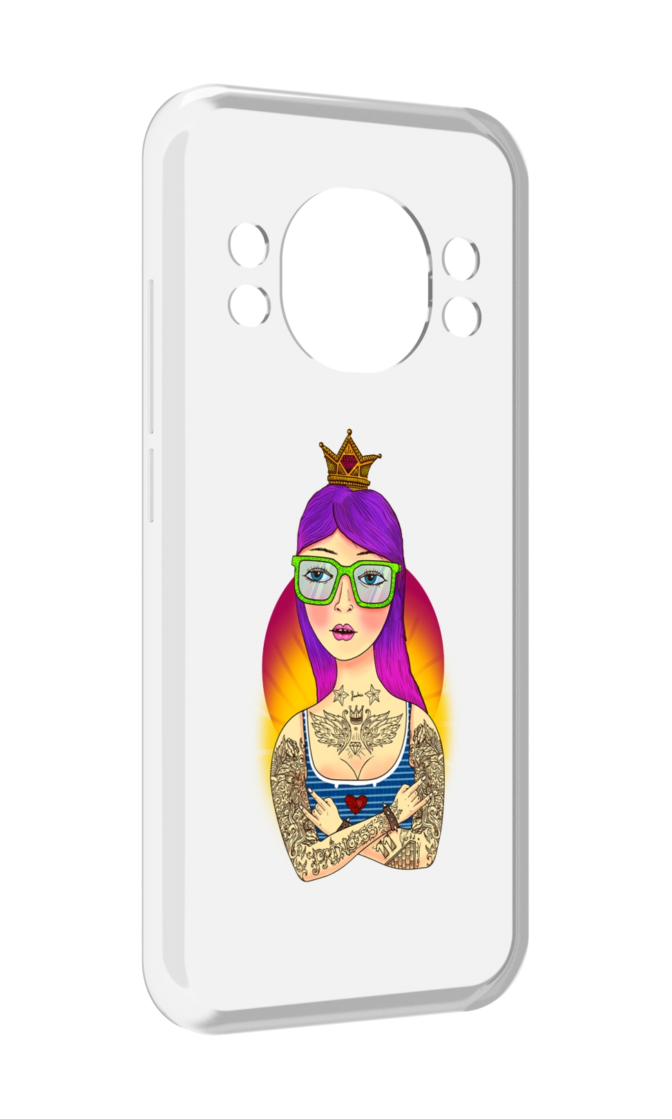 

Чехол MyPads девушка в татуировках с короной для Doogee S98 / S98 Pro, Прозрачный, Tocco