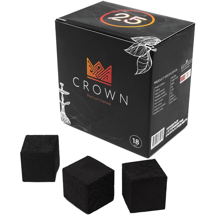 

Уголь для кальяна Crown, 18 кубиков 25 мм