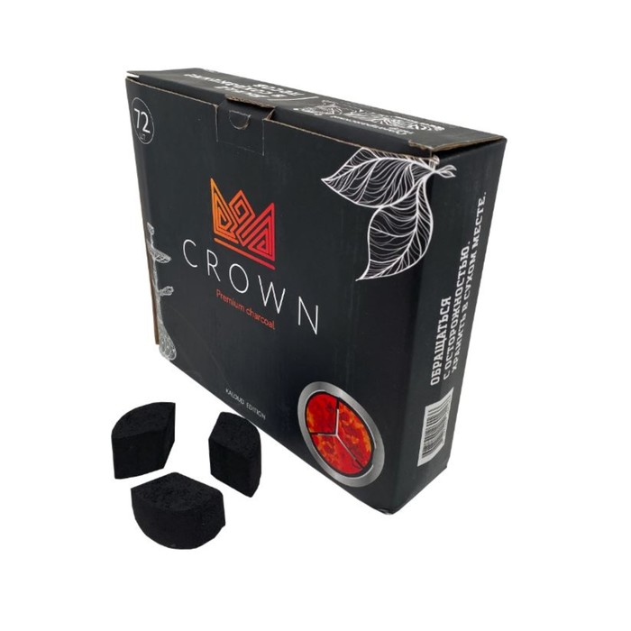 

Уголь для кальяна Crown, 72 кубика, под калауд