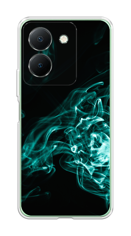 

Чехол на Vivo Y27S "Дым", Бирюзовый;черный;голубой, 269750-1