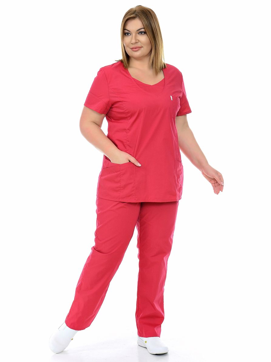 фото Костюм медицинский женский medicalwear олеся 104 бордовый 56 ru